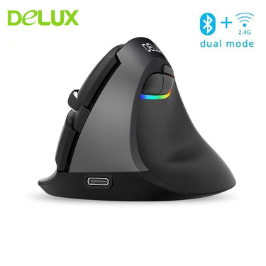 Delux M618 Mini Vertical Ergonomic Wireless Mouse: A wrist friendly way to use your PC BT4.0 & 2.4Ghz from NSE Imports #1.